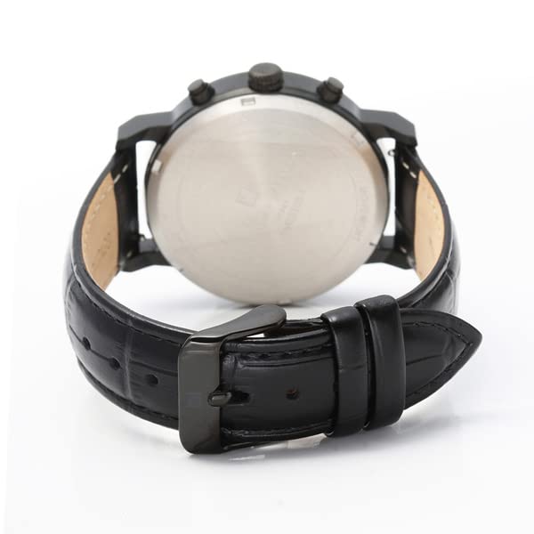 Authentic Salvatore Marra Wristwatch Water Date Leather BKBK SM22103-BKBK, Resistant, Display, Strap, [Used]