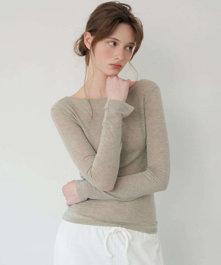 LETTERA Boat Neck Slim T-Shirts