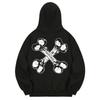 Kmb0207 Флисовая толстовка с принтом X-Skull Черная
