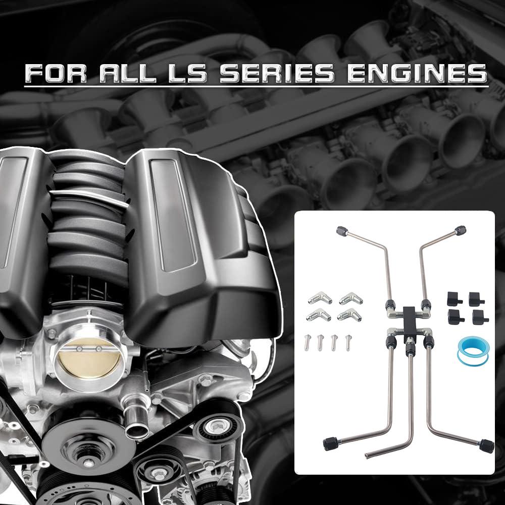 AN4 LS Stainless Coolant Crossover Steam Vent Kit Compatible with for LS1, LS2, LS3, LS6, LS7, LS9, LSX Engines