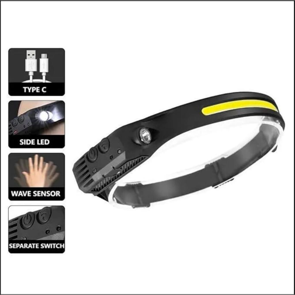 LED Headlamp,Rechargeable Flashlight, 270° Beam Headlight, Motion Sensor Head Lamp, 5Mode Headlamps,Adjustable Headband Outdoor Waterproof Head Light