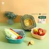 Multifunctional Double-Layer Drain Basket 2PCS/Set Vegetable Wash Basket Plastic Strainer Filter Food Colander Kitchen Gadget