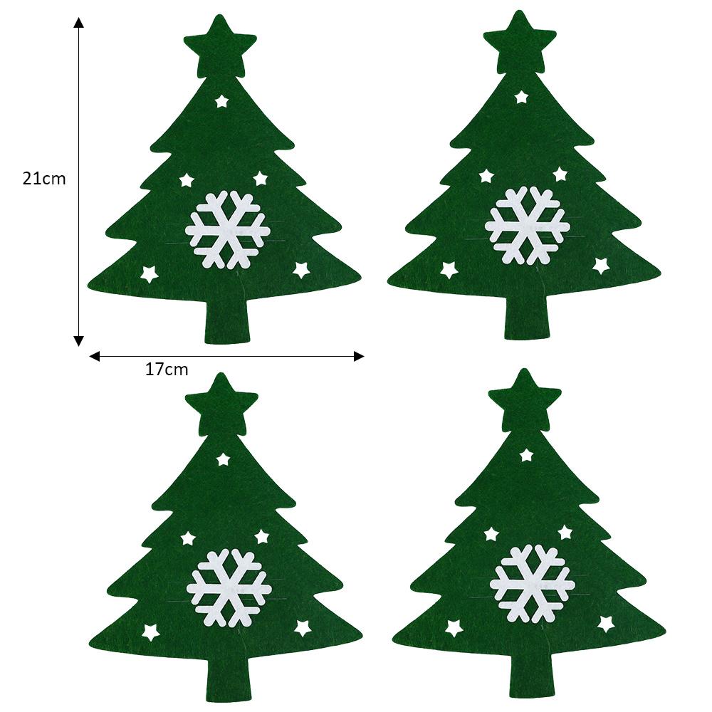 Рождественские чехлы для ножей и вилок, фетровая ткань со снежинками, ложки, держатели для столовых приборов, сумки для дома, рождественский, новогодний, праздничный, праздничный стол, украшение