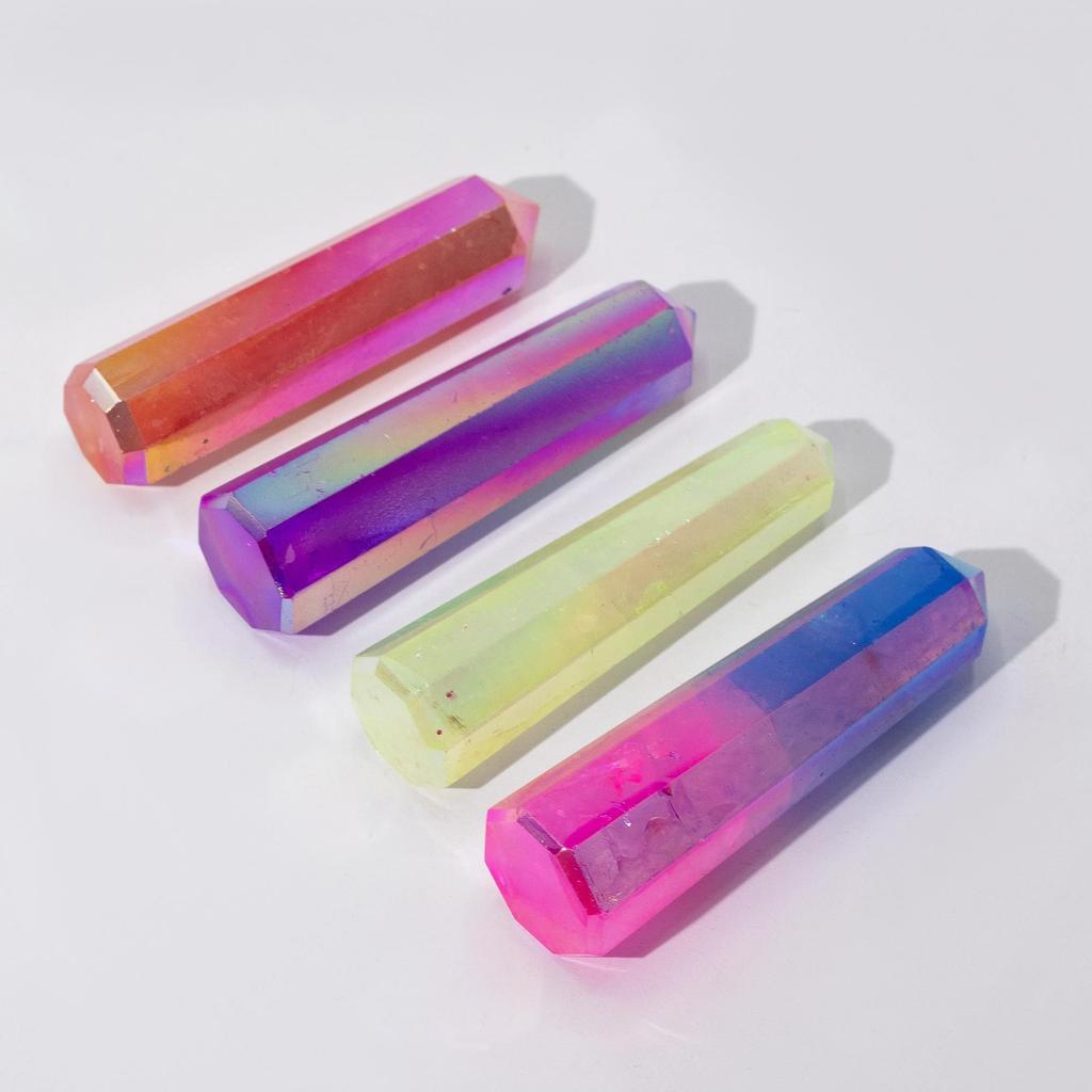 Gemstone Obelisk Point 9cm – Aurura Crystal Quartz – Pale Green