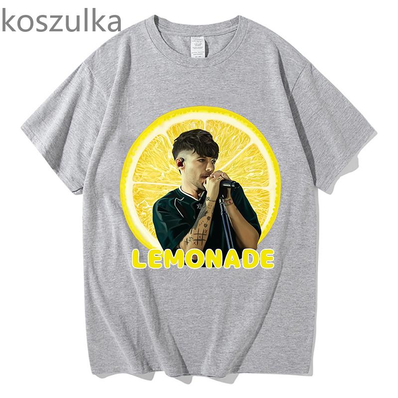 Louis Tomlinson Lemonade Tour 2025 Vintage Washed T Shirts Unisexs Unisex Hip Hop Punk Gothic Short Sleeve Tshirts Streetwear Tops
