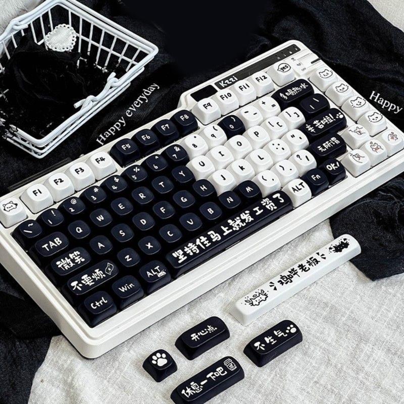 MOA Height Keycaps 135 шт. Термосублимация Стирающиеся цвета Тема «Коты» Набор кейкапов Индивидуальная настройка для механических клавиатур
