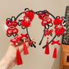 Tassel Chinese New Year Headwear Braid Hair Hanfu Hair Sticks Cute Red Bow Hairband  Children