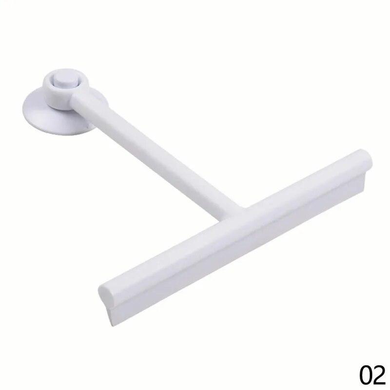 Скребок для душа с ручкой, стеклоочиститель, очиститель зеркала с присоской, силиконовый инструмент для чистки ванной комнаты