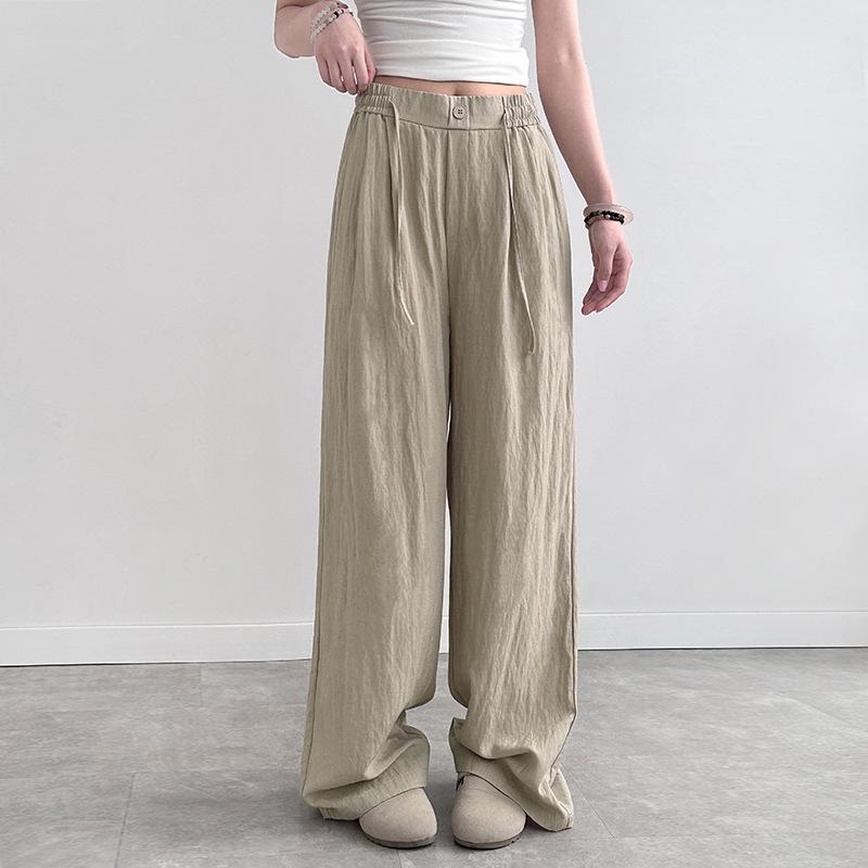 Tencel Linen Wide-leg Pants Women's Summer Thin New High-waisted Straight Loose Casual Mopping Pants