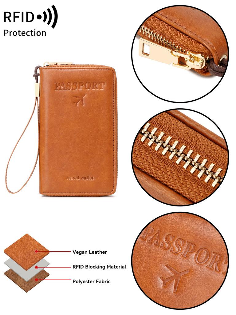 Минималистичный ретро-паспортный чехол RFID, многофункциональный держатель для удостоверения личности, банковской карты, паспорта, высококачественные дорожные аксессуары из искусственной кожи