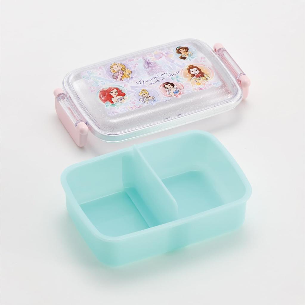 Skater Lunch Single Made in Disney RBF3ANAG68997 Kids' Box, Tier, 450ml, Dome-Shaped, Antibacterial, Japan, Princess, 25,