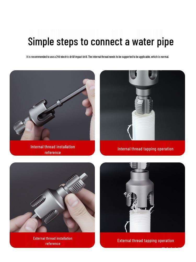 Дан Пайп Резьбонарезной станок: Интегрированный внутренний и внешний ППР набор для врезки труб горячим расплавом (1/2'' & 3/4'')