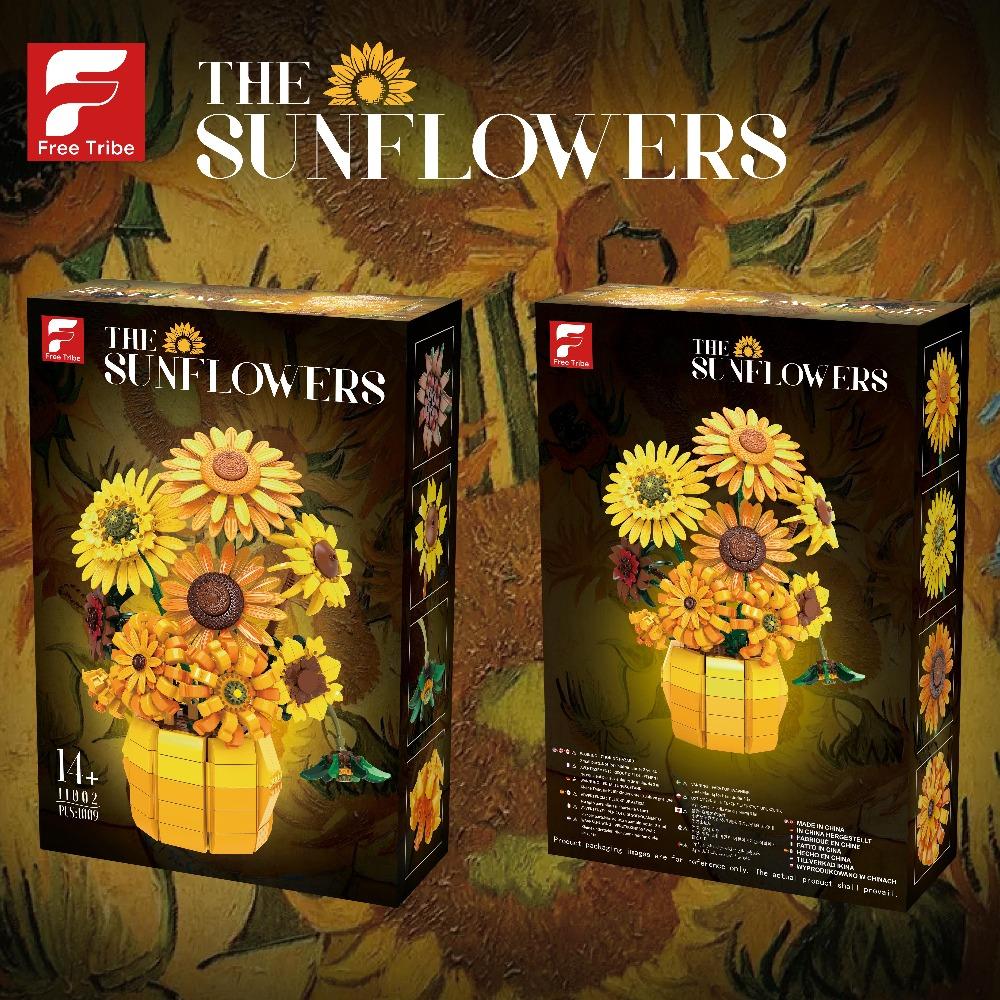 1009 шт. Креативные строительные блоки «Подсолнух», Готический стиль, Модель цветка черной розы, Кирпичики, Домашнее украшение, Детские игрушки, Праздничные подарки