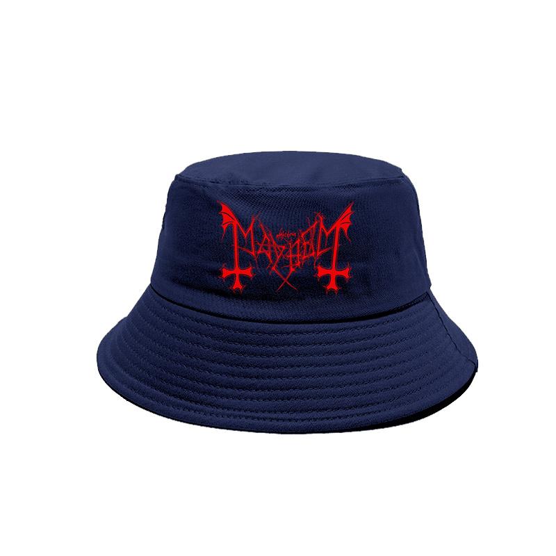 Mayhem Death Bucket Hat Cap Unisex Women Unisex Panama Cap Outdoor Summer Adjustable Mayhem Bob Caps