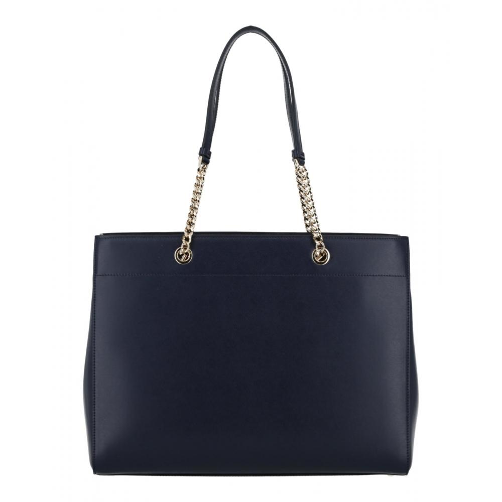 Salvatore Ferragamo Vara Bow Smooth Leather Shoulder Bag Navy