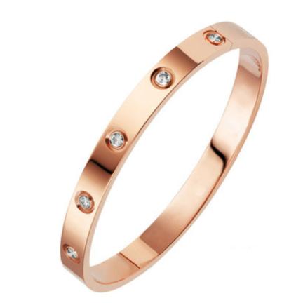 6mm 4mm Stainless Steel Bangles For Women Bracelets On Hand Lady Women's Fashion Jewelry Rhinestone Designer Gift Titanium Steel