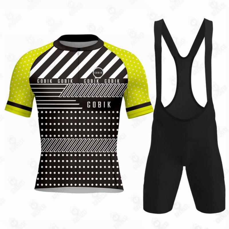 COBIK Men Women Cycling Jersey Bib Shorts Set Summer Breathable Quick Dry Performance Wear Road Mountain Bike Riding