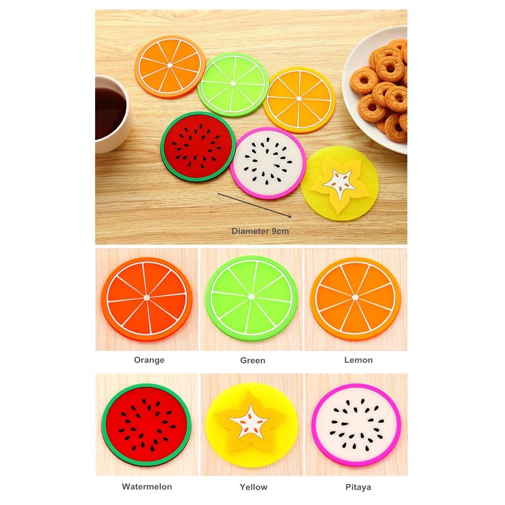 Набор из 6ти силиконовых подставок под чашки, диаметром 10см