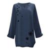 Women's Cotton And Linen Print Casual V-Neck Large Size Print Shirt Tops