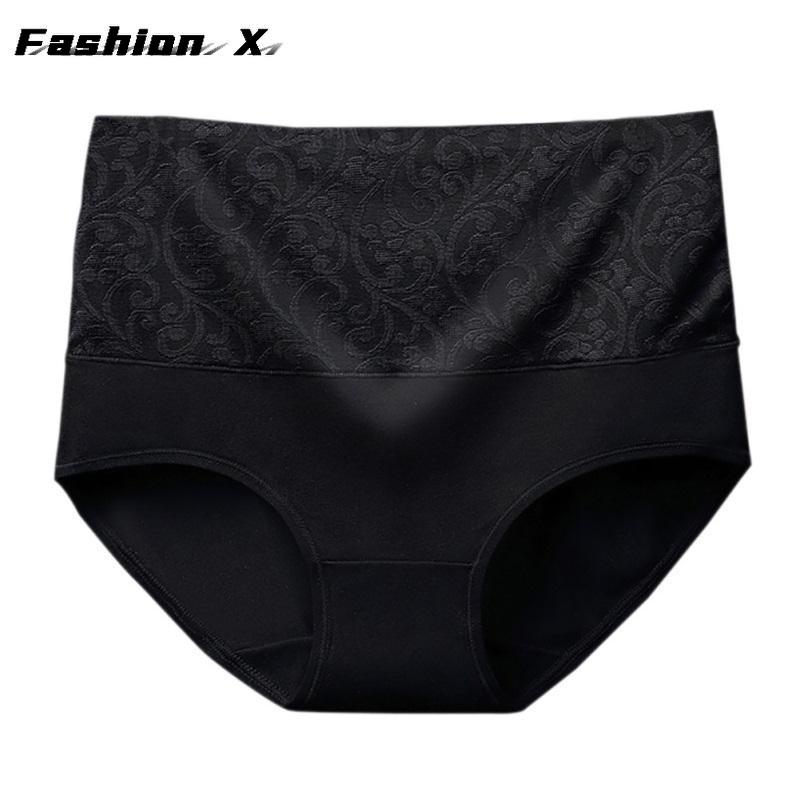 Женские трусики с высокой талией, утягивающие живот, хлопковые трусики большого размера S-5XL