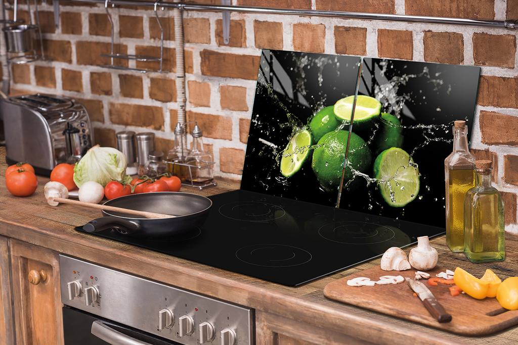SZKLANA PŁYTA i DESKA DO KROJENIA 100x52 LIMONKA