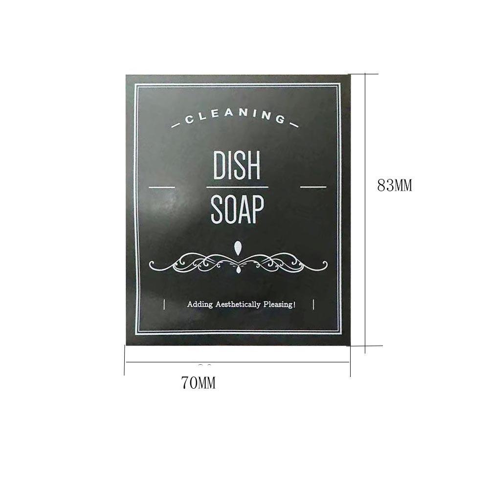 Waterproof & Oil-Proof PVC Soap Dispenser Labels - Set of 12 Bathroom Hand Soap Bottle Stickers