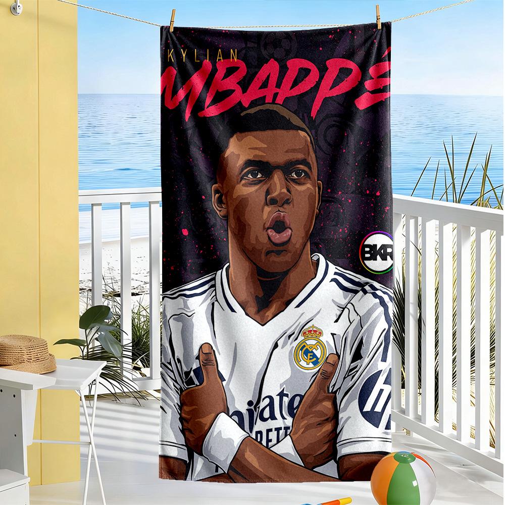 Mbappe Beach Towel Soft Durable Quick-Dry Comfortable Lightweight Suitable for Swimming, Gym, Camping, Yoga Vacation
