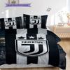 Juventus Stripes Stars Three-piece set (1 * duvet cover + 2 * pillowcase, without core) Duvet cover and pillowcase Christmas birthday gift