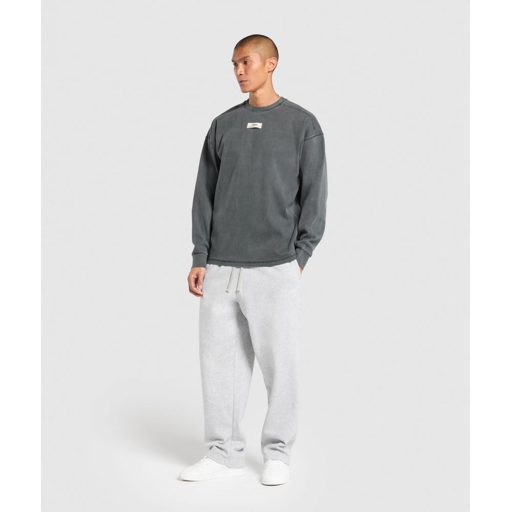 Gymshark Heavyweight Rib Crew Asphalt Grey A1b5c Gc02