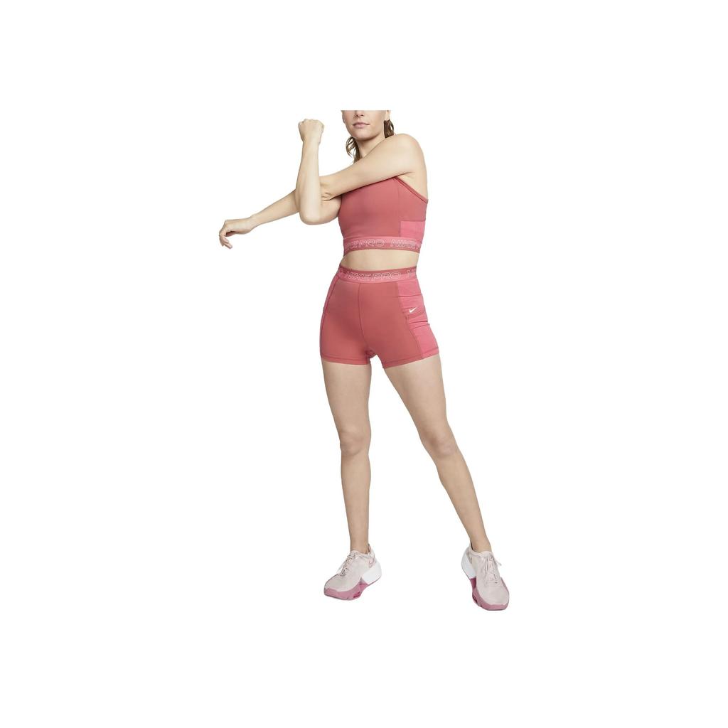 Nike Шорты для тренировок с высокой талией и карманами, женские шорты розового цвета DX0059-655