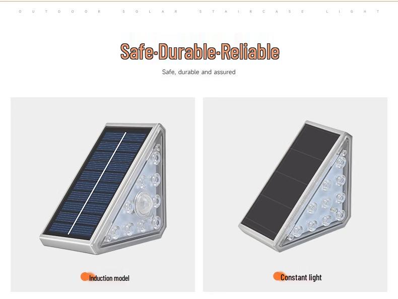 Солнечные треугольные ступеньки для наружных дорожек и дворов