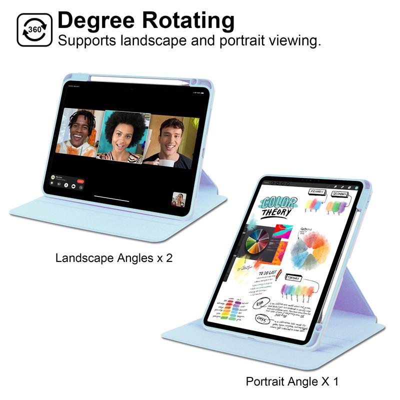 360 Rotating Case IPad Pro 11 13 Inch Full Clear Back Cover With Pencil Holder Shockproof Leather