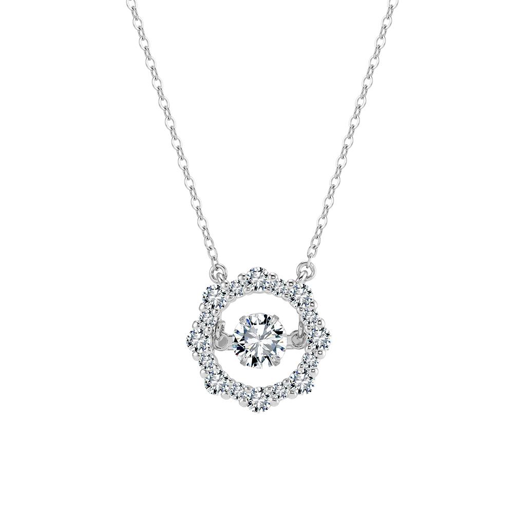 ORSA JEWELS Изысканное серебряное ожерелье-подвеска из стерлингового серебра 925 пробы с муассанитом цвета D, чистоты VVS, для женщин. Элегантное свадебное тонкое ювелирное изделие MON19