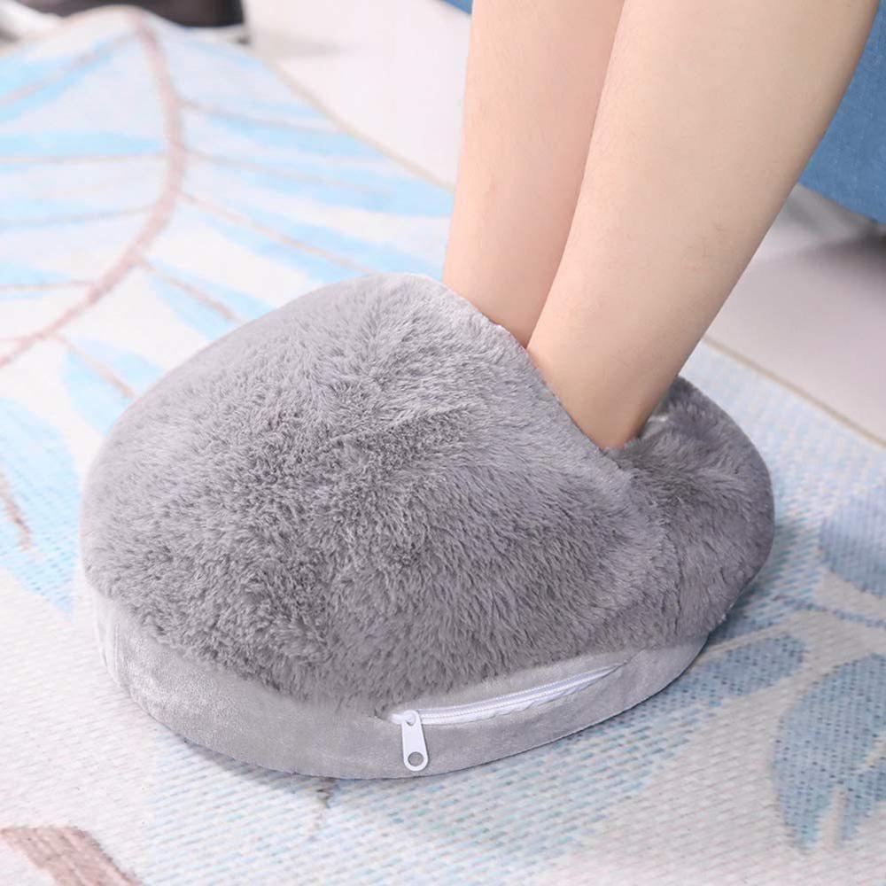 USB Heated Foot Warmer Electric Foot Heater Soft Plush Feet Warmer Foot Heating Pad for Women Men