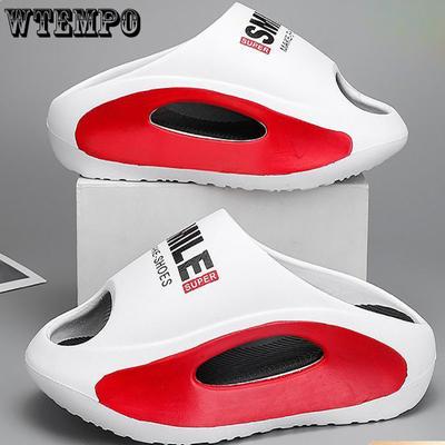 Тапочки, летние модные нескользящие мягкие тапочки на толстой подошве, повседневные спортивные пары, верхняя одежда, удобные сандалии