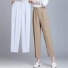 Весенне-осенние новые элегантные корейские тонкие брюки с высокой талией для отдыха в стиле Харадзюку, однотонные брюки, женские офисные брюки прямого кроя, High Street