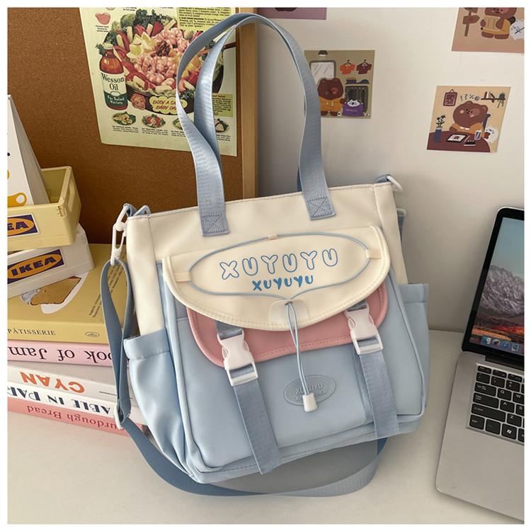 School Bag High Value College Style Messenger Bag Female Students Class Leisure Bag Large Capacity Portable Tutoring Bag Bag
