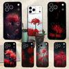 Чехол с цветами Красный Паучий Лилия для iPhone 12,14,15,16,11,17,13,X,Mini,SE,XS,Plus,Pro,Max,8,7,XR,Мягкий Силикон Черный