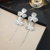 Преувеличенные персонализированные серьги-цветы, простые и в холодном стиле, изысканные длинные серьги с бахромой, инкрустированные бриллиантами