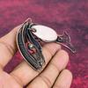 Pink Opal Gemstone Pendant Fish Pendant Copper Wire Wrapped Handmade Jewelry
