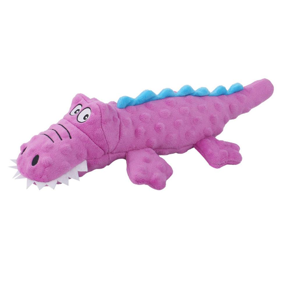 Cute Cartoon Crocodile Plush Dog Toy - Squeaky Bite-Resistant Chew Molar Toy for Puppies Small Medium Dogs,