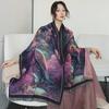 Peony Jacquard Chinese-Style Double-Sided Shawl Scarf – Warm & Versatile for Women In Autumn and Winter.