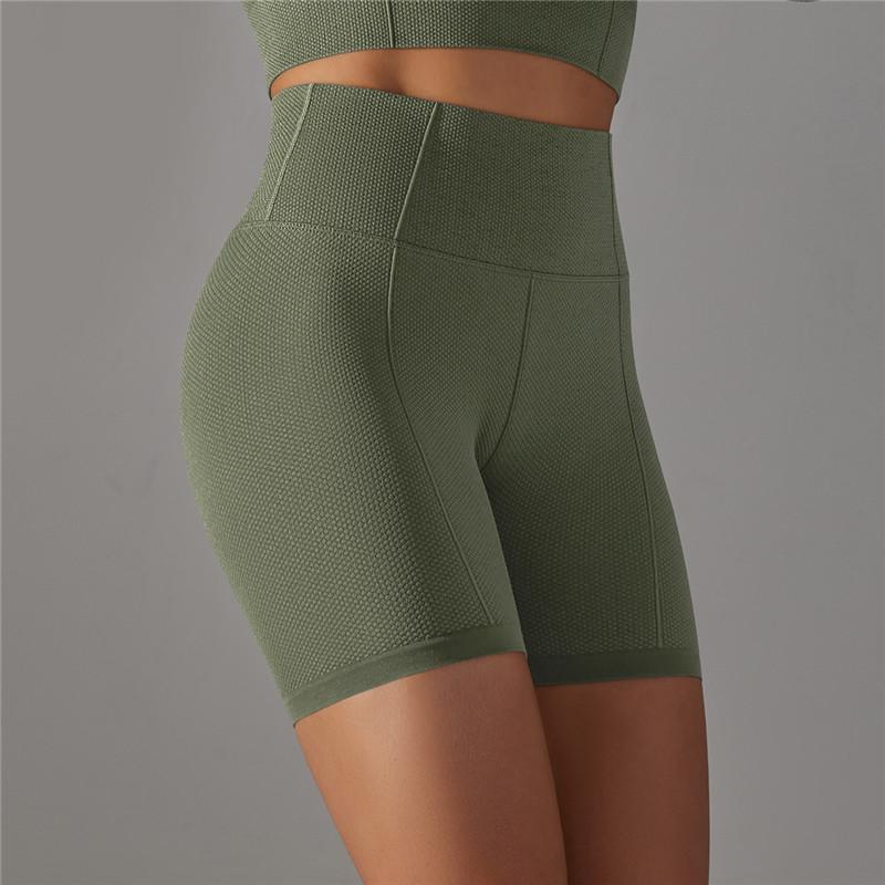 Nessaj Бесшовные вязаные шорты для йоги с высокой талией, дышащие быстросохнущие шорты для фитнеса, бега, йоги