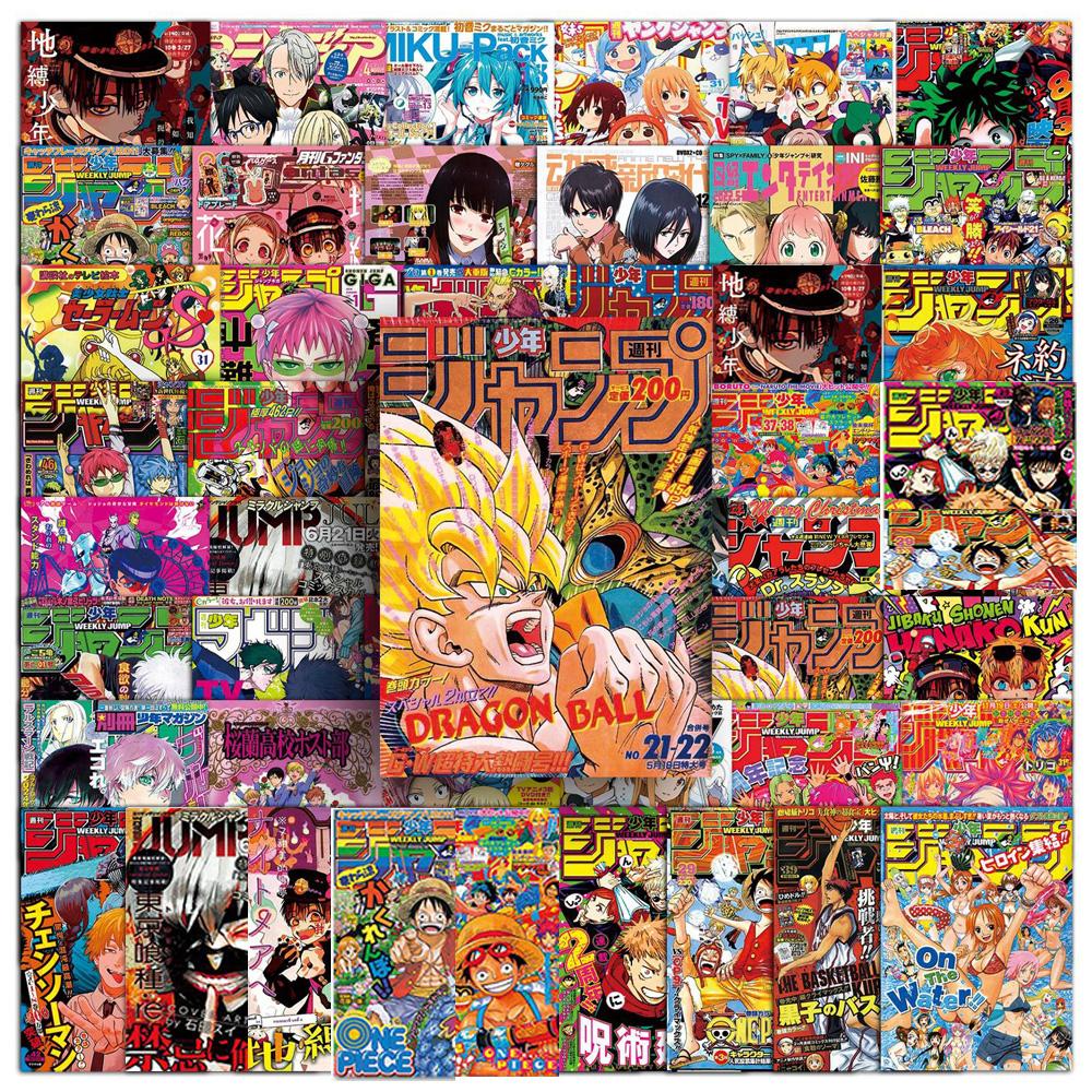 10/30/51 шт. Смешанные аниме-наклейки для детей ONE PIECE Jujutsu Kaisen Dragon Ball Наклейка-плакат DIY Автомобиль Стена Крутые мультяшные наклейки Игрушка