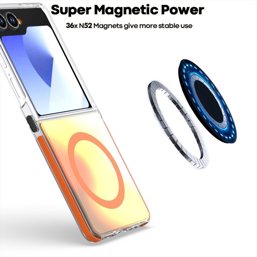 Магнитный чехол-хамелеон Samsung Z Flip 7 – Прозрачная защитная крышка с совместимостью со шнурком