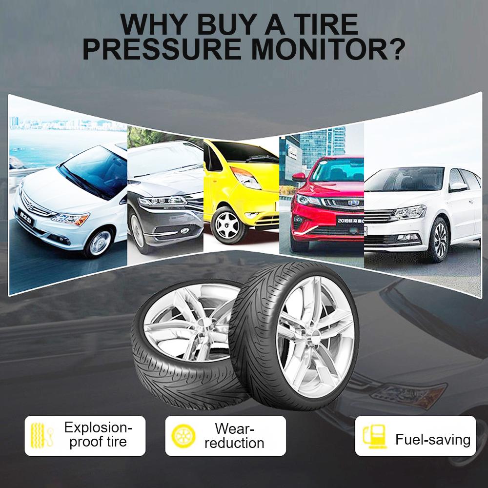 Tire Pressure Monitoring System Solar TPMS Temperature Warning Fuel Save Car Tyre Pressure Monitor Tyre Pressure Alarm With 4 External Sensors