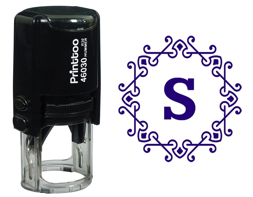 Printtoo Alphabet S Monogram Octagon Celtic Swirl Frame Self Inking Rubber Stamp Office
