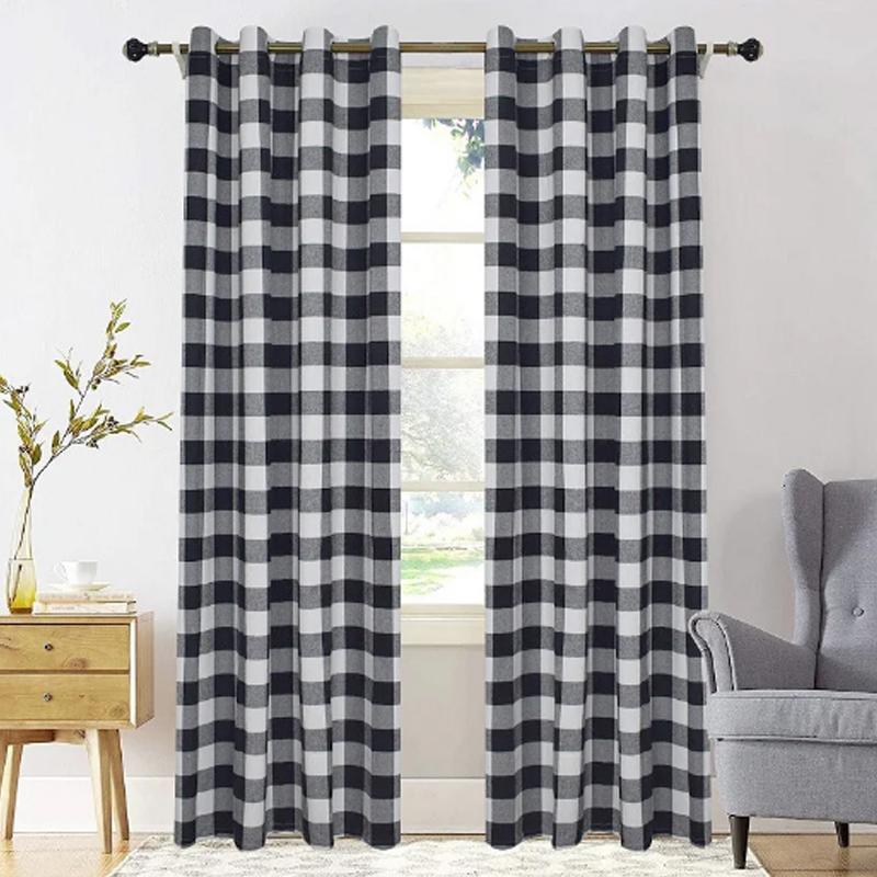 1 панель Европейский Американский Рождественский полиэстер Красный Зеленый клетчатый занавес Праздничное украшение