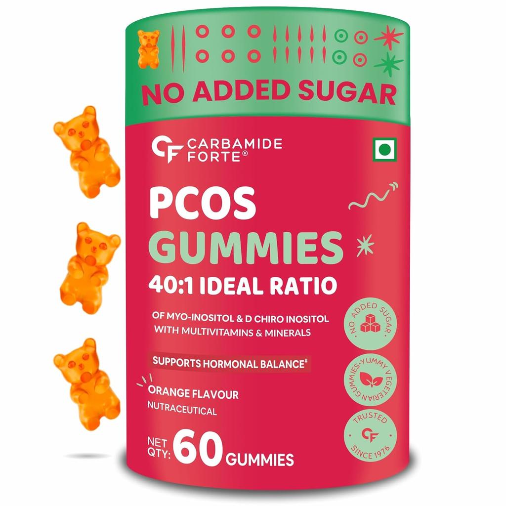 Carbamide Forte PCOS Supplement for Women 40:1 Myo D Chiro Inositol Orange Gummies 275g Pack