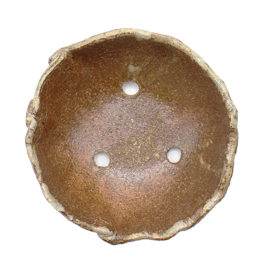 Umekichi Bonsai 4 Bonsai Round Yokkaichi Banko for Miscellaneous Pine and 12cm Supplies, No. Pot, Brushed, Reduced, Ware, Ceramic, Wildflowers, Trees,